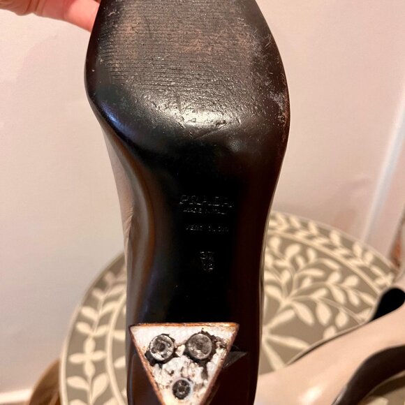 Prada Leather Cuban Heel Pumps - Picture 8 of 9